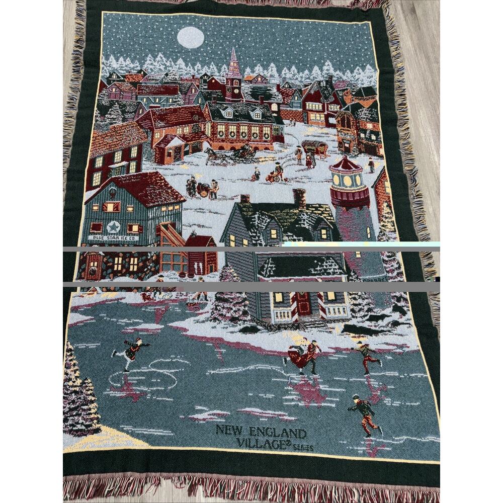 New England Village Tapestry Blanket 44x64